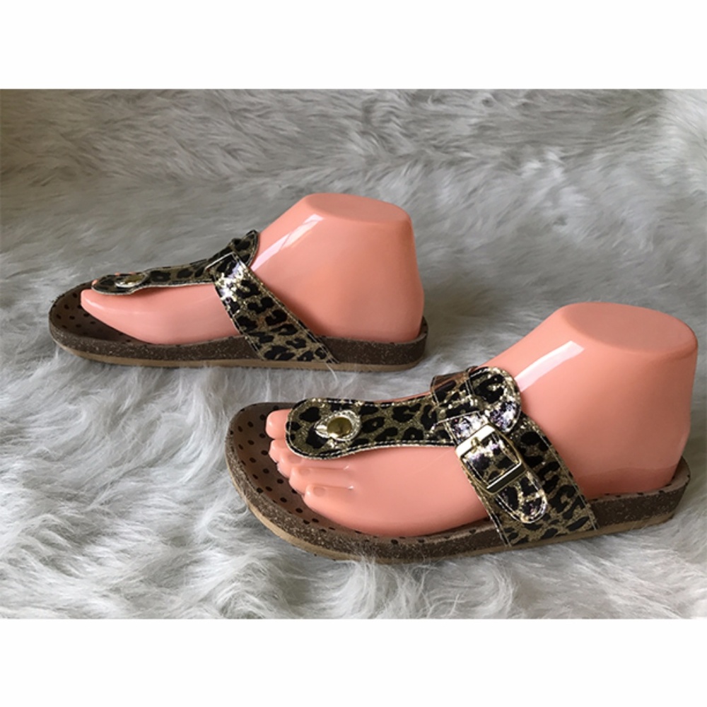 Animal Print Yellow Black Beige Strap Slip…